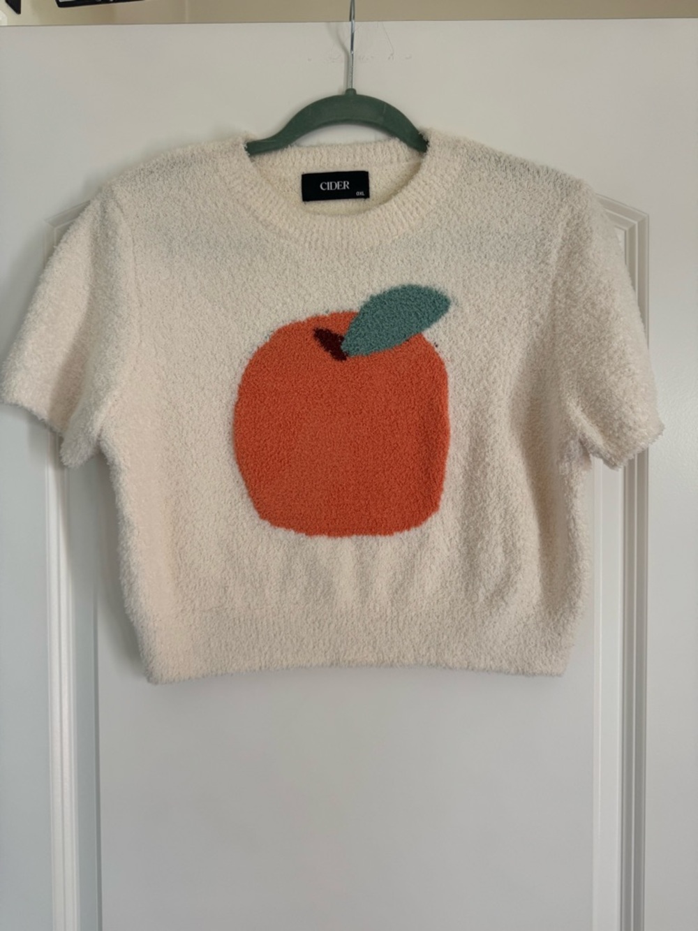 Cider Cream Fuzzy Crewneck Sweater